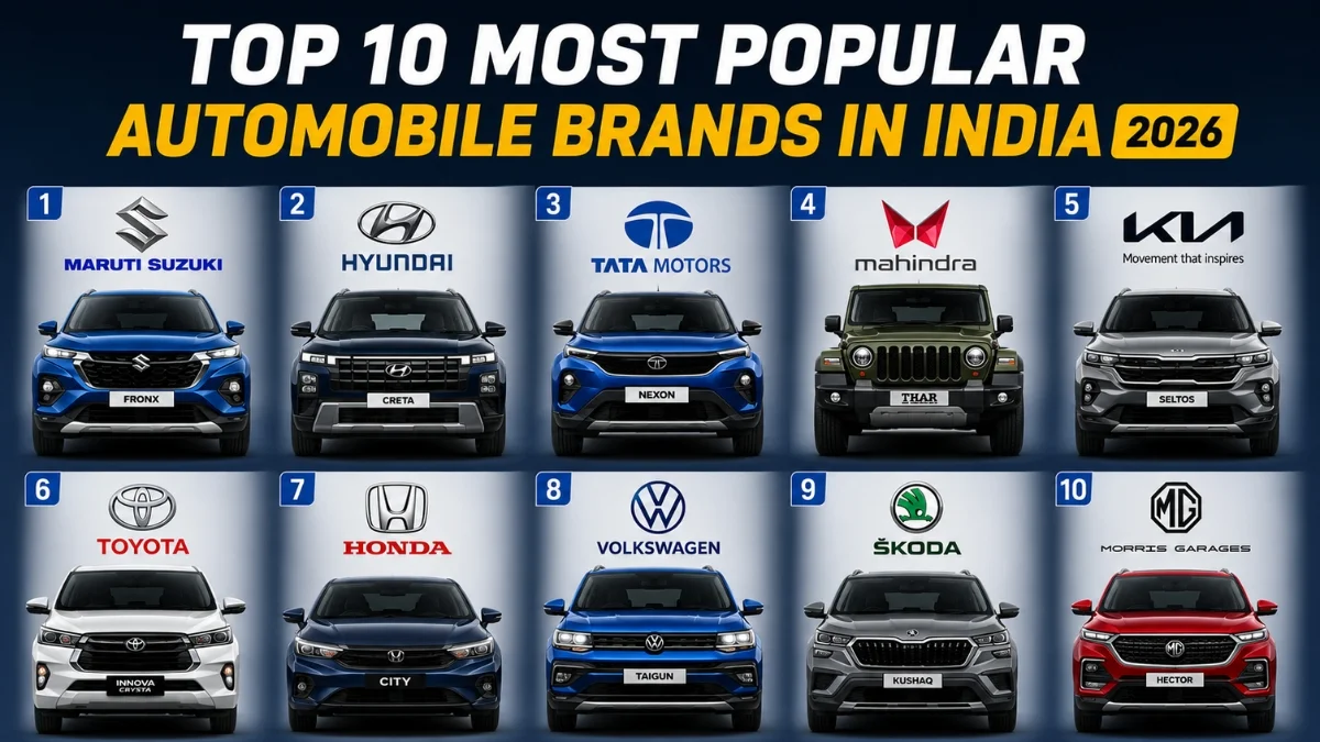 Top 10 Most Popular Automobile Brands In India 2026