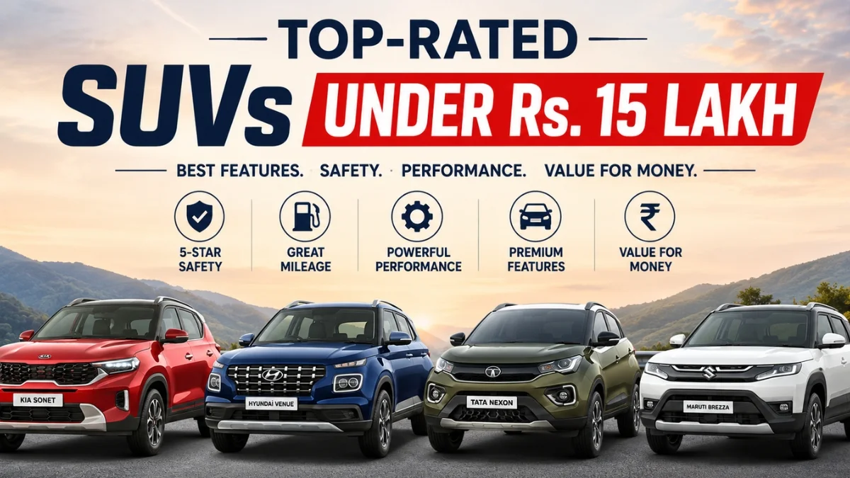 Top-Rated SUVs Under Rs. 15 Lakh